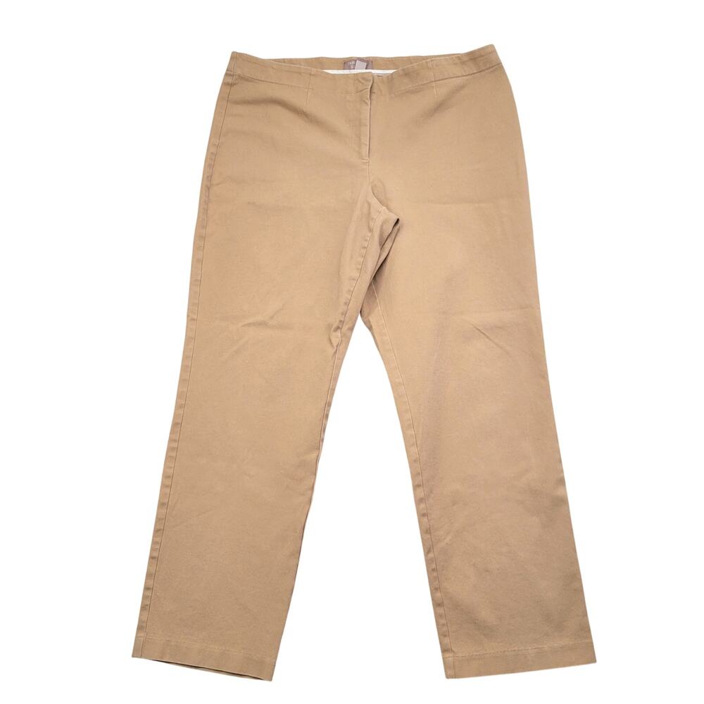 Chico's Fabulously Slimming High Rise Ankle Pants 3, 16, XL Beige Chino - Picture 2 of 9